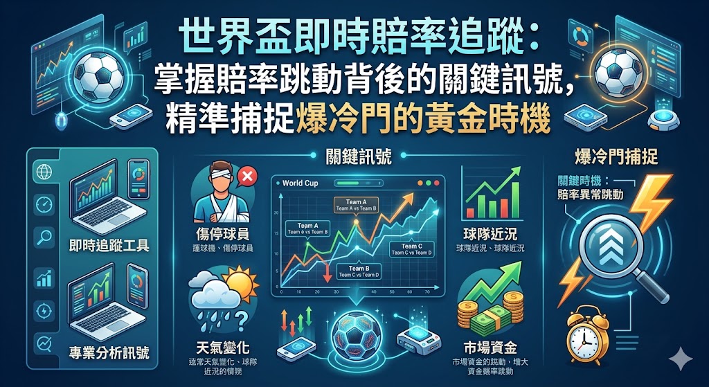 世界盃即時賠率追蹤：掌握賠率跳動背後的關鍵訊號，精準捕捉爆冷門的黃金時機