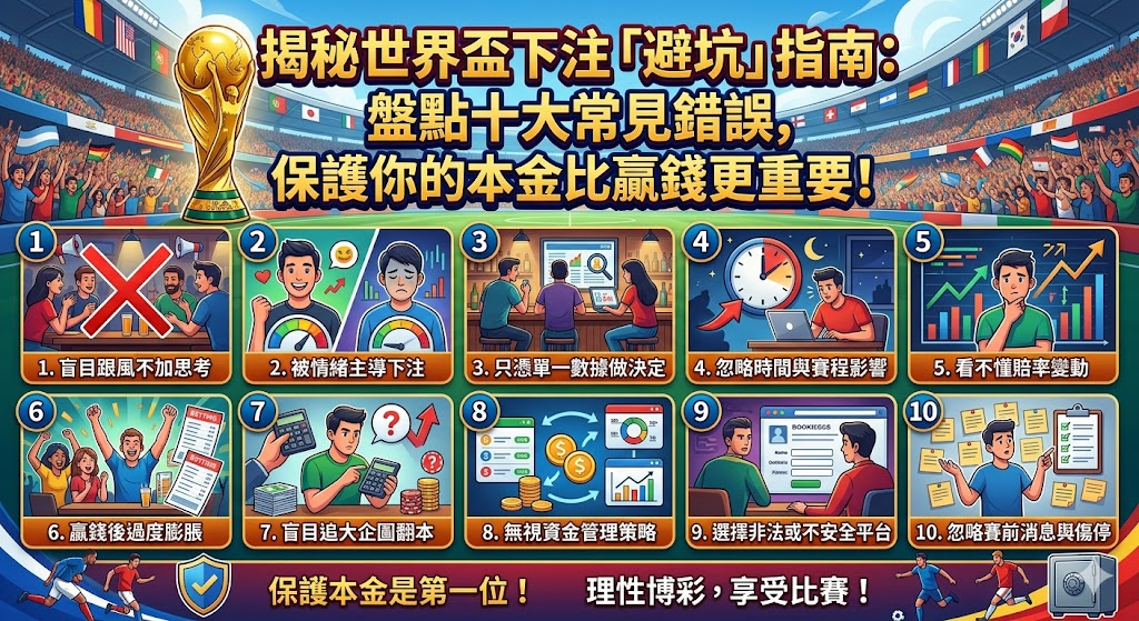 揭秘世界盃下注「避坑」指南：盤點十大常見錯誤，保護你的本金比贏錢更重要！