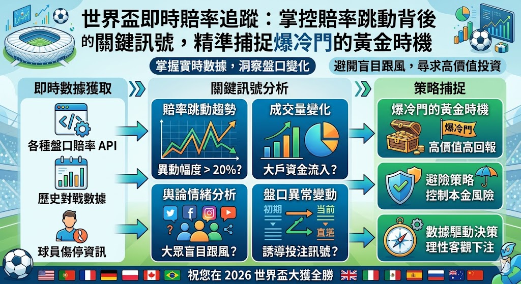 世界盃即時賠率追蹤：掌握賠率跳動背後的關鍵訊號，精準捕捉爆冷門的黃金時機