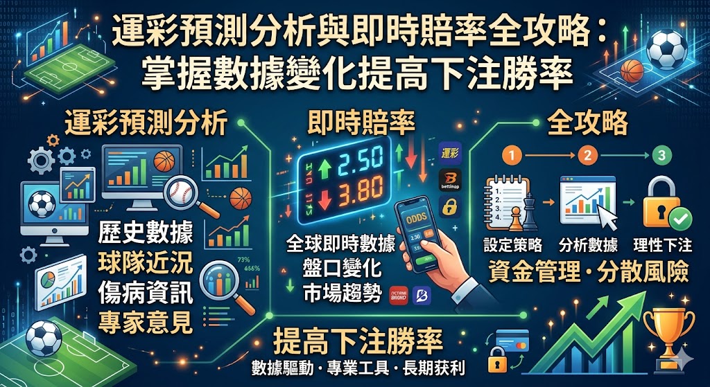 想要在運彩領域脫穎而出,掌握「運彩預測分析與即時賠率全攻略」是關鍵。透過深度數據探勘,下注者能洞察球隊近況、傷兵名單及歷史對戰數據,進而精準預測賽果。隨時關注賠率的動態走勢,更能捕捉市場信心轉向的信號,在賠率波動中尋找價值。結合科學分析與即時資訊,不僅能降低盲目投注的風險,更能有效優化資金配置,掌握賠率變化的黃金時機,進而實質提高整體勝率。
