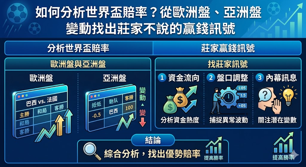如何分析世界盃賠率？從歐洲盤、亞洲盤變動找出莊家不說的贏錢訊號