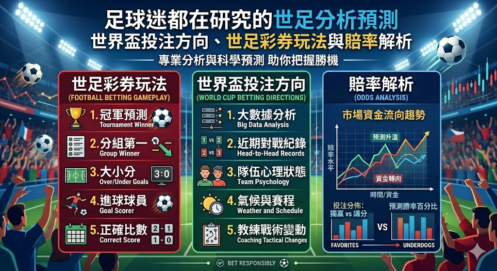 足球迷都在研究的世足分析預測｜世界盃投注方向、世足彩券玩法與賠率解析