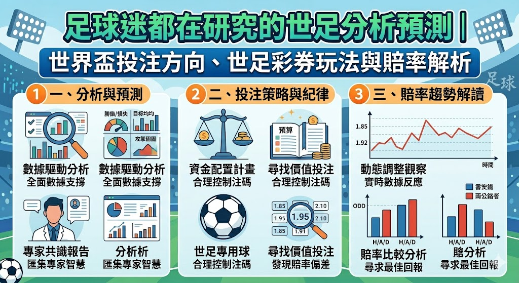 足球迷都在研究的世足分析預測｜世界盃投注方向、世足彩券玩法與賠率解析