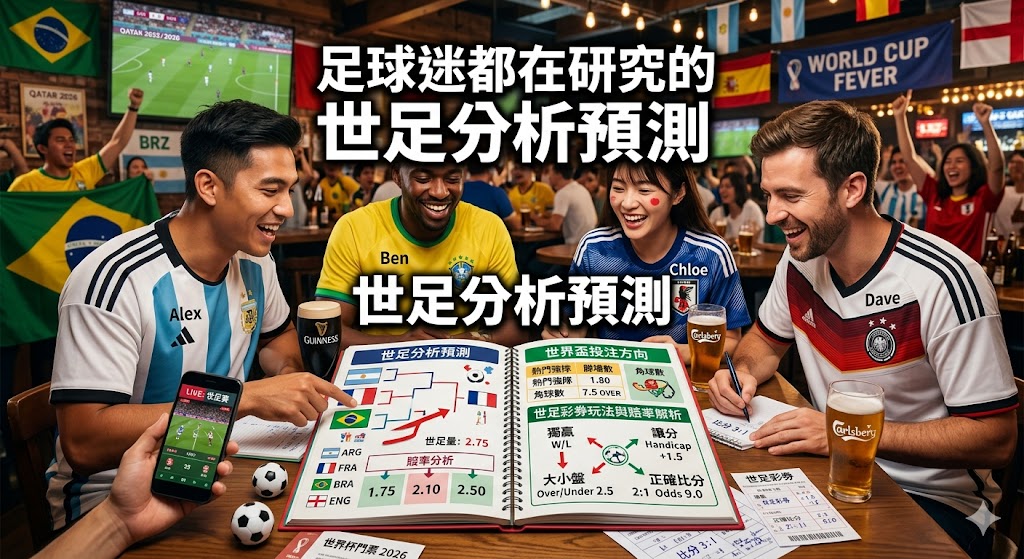 這篇全球足球迷都在瘋狂研究的世足分析預測,一篇文章帶您精準掌握最核心的世界盃投注方向、世足彩券玩法與國際賠率解析!由資深運彩專家親自操盤,深度拆解全新48隊擴軍賽制下各國豪強的最新戰術陣型、主力傷兵名單與盤口水位變動規律,特別針對台彩不讓分、讓分盤、大小球與正確比數波膽提供全方位的實戰心法。結合科學化的資金控管與業界高手的滾球走地技巧,幫助您在四年一度的全球足球盛宴中完美避開莊家陷阱、穩健提升中獎贏錢勝率,不論您是運彩新手還是老玩家,這篇必讀的2026世足下注全攻略都將是您引領資產翻倍的致富關鍵,現在就點擊查看搶佔發財先機!